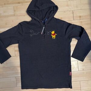Vintage Disney Grey Hoodie with Winnie the Pooh Embroidery
